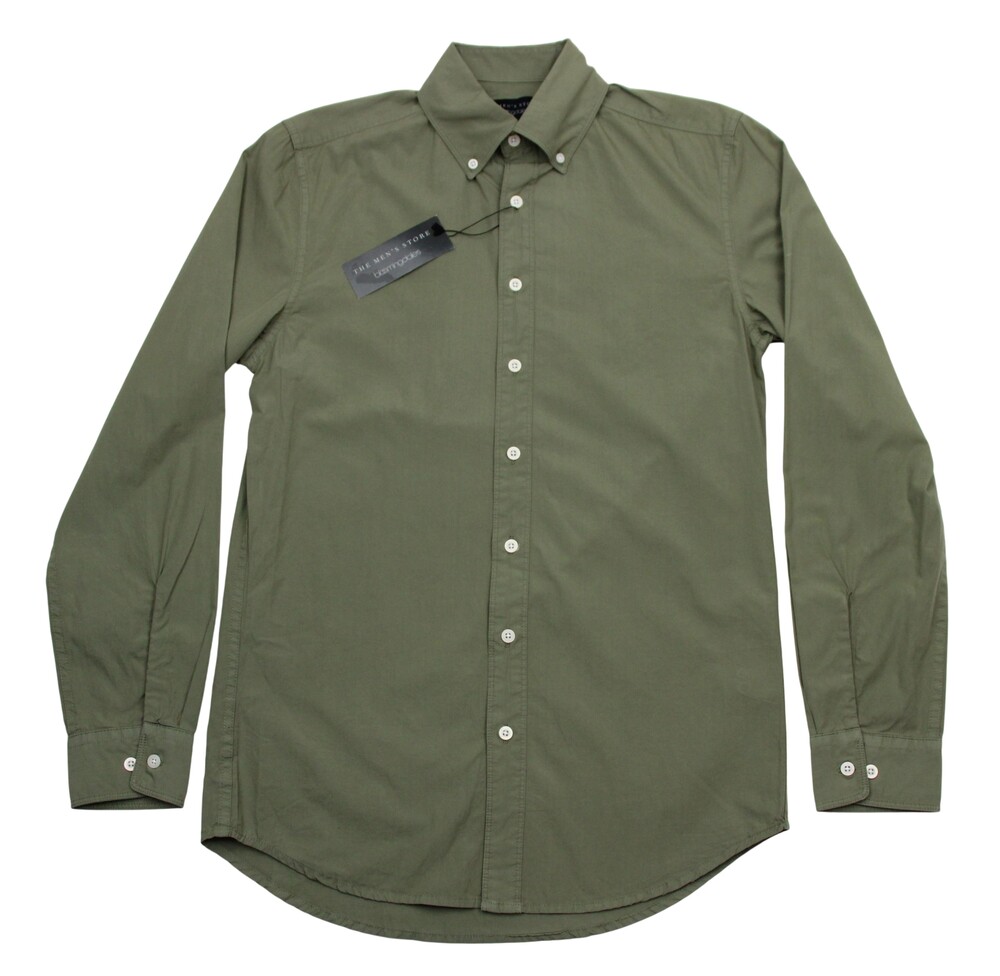 The Men's Store At Bloomingdale's Shirt Mens Small Green Button Down Long Sleeve